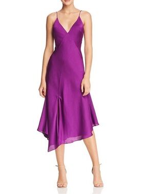 NWT KEEPSAKE the Label Purple Asymmetrical Slip Midi Dress